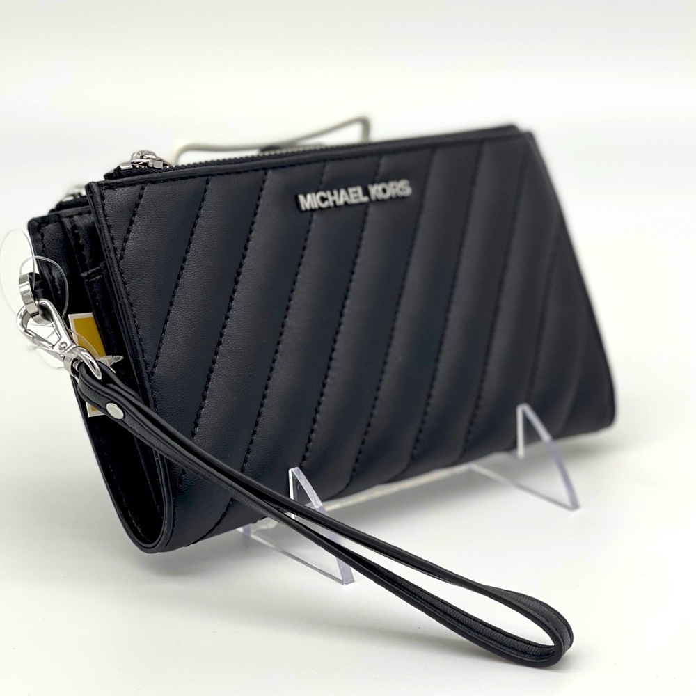 NWT-Michael Kors Black Double Zip Wallet Wris…